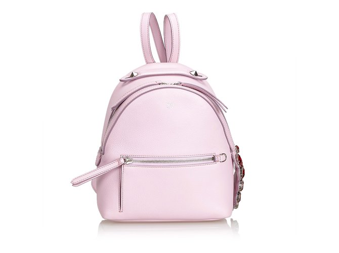 Fendi Mini Leather By The Way Backpack Pink  ref.101114
