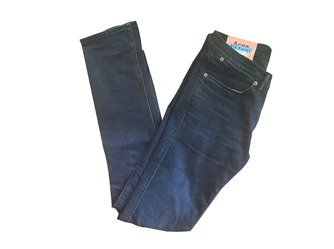 Vaqueros Acne Max Blue Black Negros Algodón