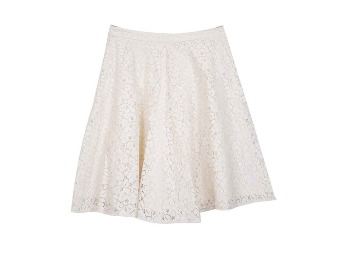 Topshop lace skater skirt Size 36 Crema Cotone  ref.101204