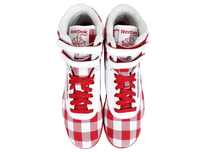 Reebok Classic Freestyle Hi Baskets Montantes Taille 37.5 Toile Rouge  ref.101236