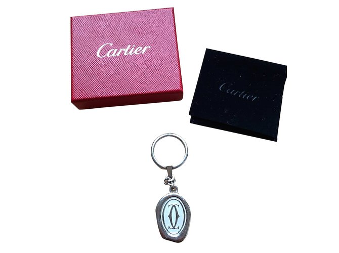 Cartier Porte-clés vintage avec boîte Acier Argenté  ref.101237