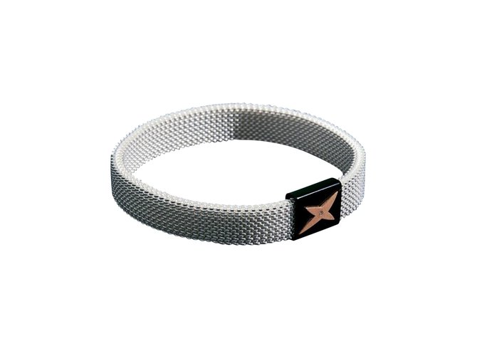 Mauboussin men's bracelet with small diamond Silvery Steel  ref.101238