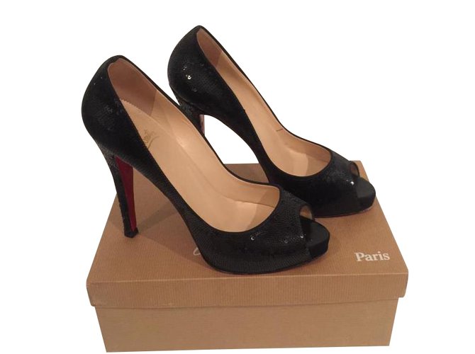 Christian Louboutin Sequins Very Prive 120 Black  ref.101261
