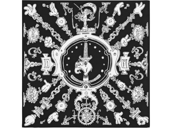 Hermès sciarpe Nero Seta