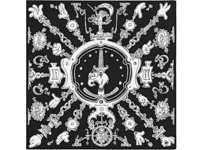 Hermès Schals Schwarz Seide