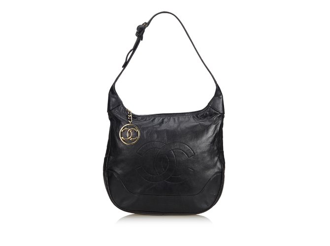 Chanel Lambskin Hobo Bag Black Leather  ref.101281