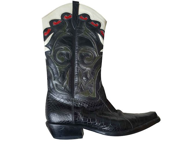 Autre Marque Botas Santiag de piel de reptil negras Negro