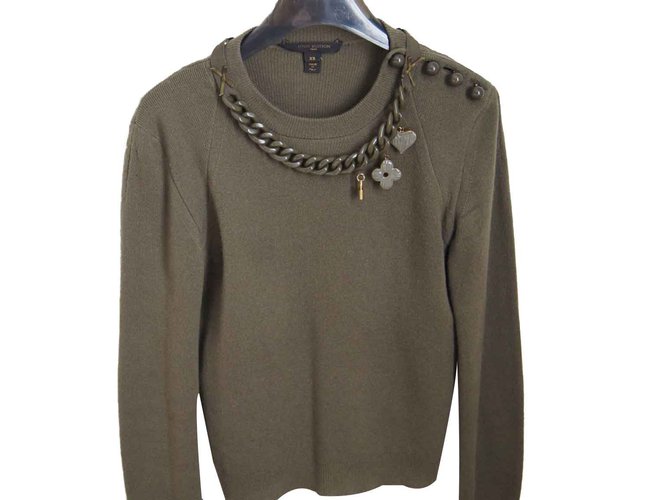 Louis Vuitton Knitwear Khaki Cashmere  ref.101313