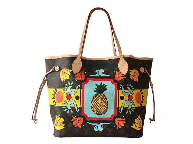 Borsa Louis Vuitton Neverfull MM Chocolate Pelle e Tela Cioccolato