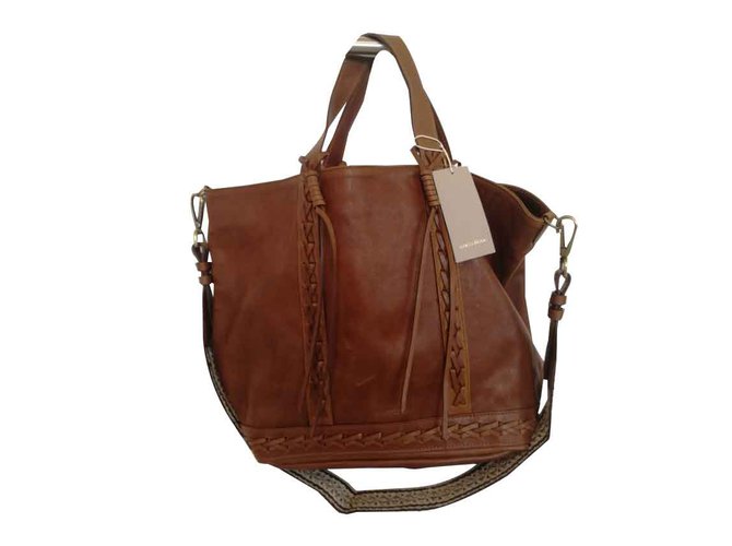 Tote Vanessa Bruno Braided Medium New Brown Leather  ref.101332