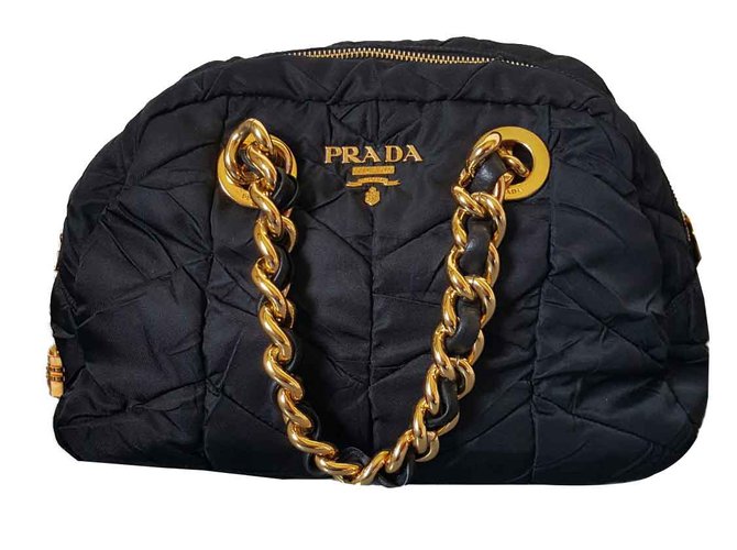 Prada Handbags Black Cloth  ref.101337