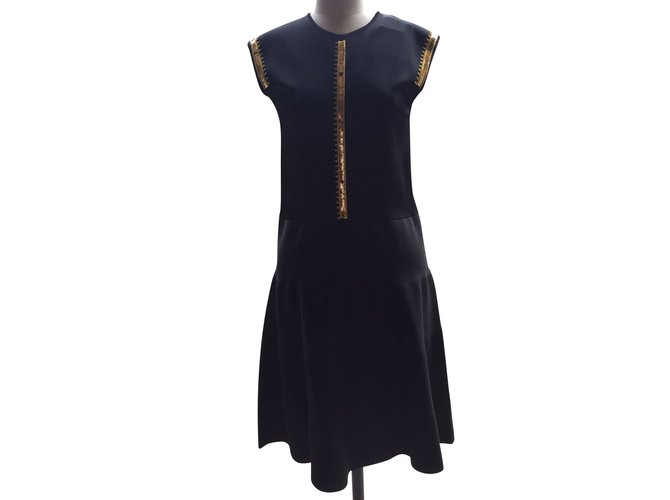 Louis Vuitton Robes Viscose Noir  ref.101344