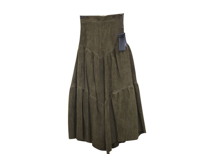 Saint Laurent Skirts Dark brown Deerskin  ref.101362