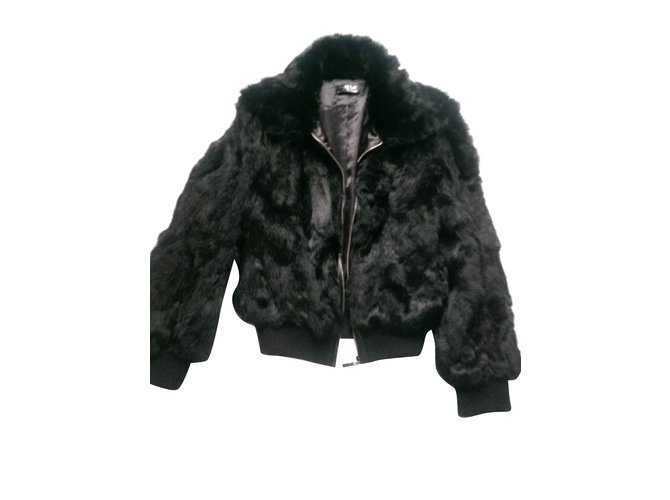 Autre Marque Coats, Outerwear Black Fur  ref.101363