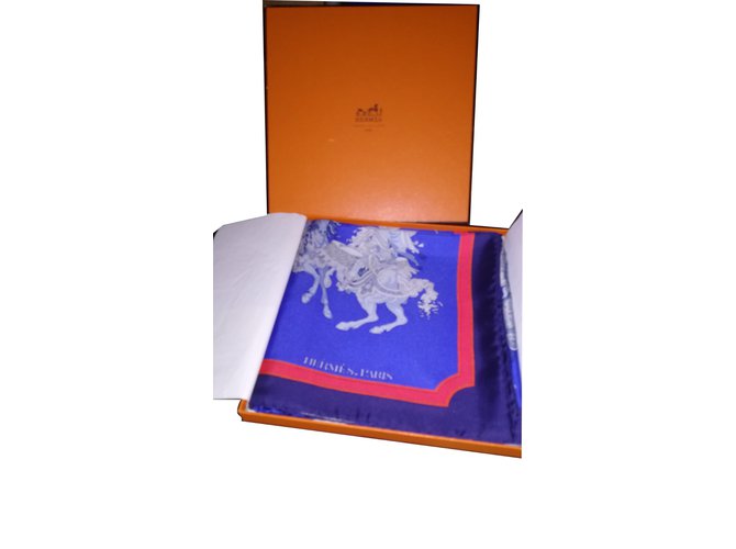 Hermès CAROUSEL Blue Silk  ref.101368