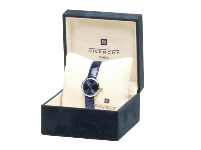 GIVENCHY Damenuhr "Shanghai BLUE" Durchmesser 24 mm - Stahl und blaues Leder