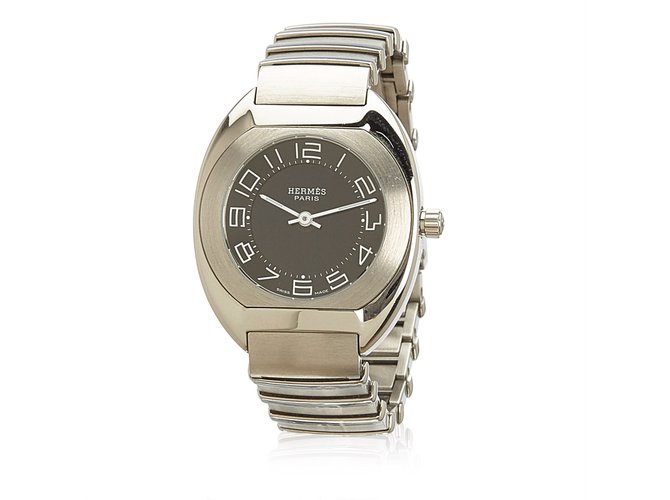 Hermès Espace ES 1.210 Reloj de dama Plata Acero Metal  ref.101408