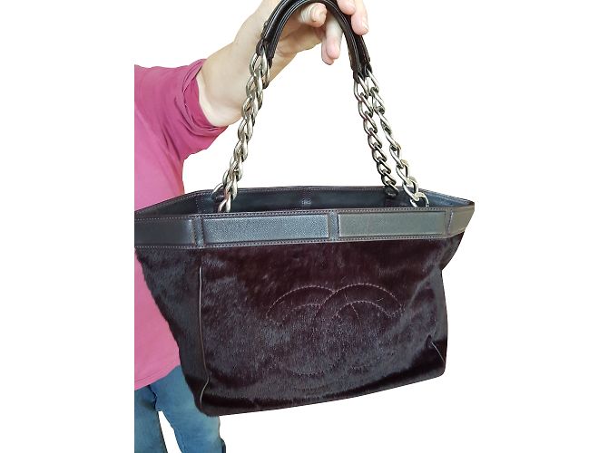 Bolsa Chanel de couro roxo