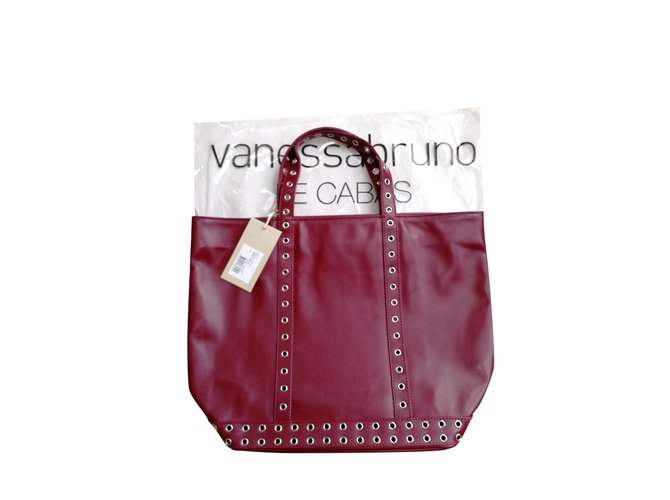 Cabas Moyen cuir et oeillets couleur rose indien Vanessa Bruno  ref.101477