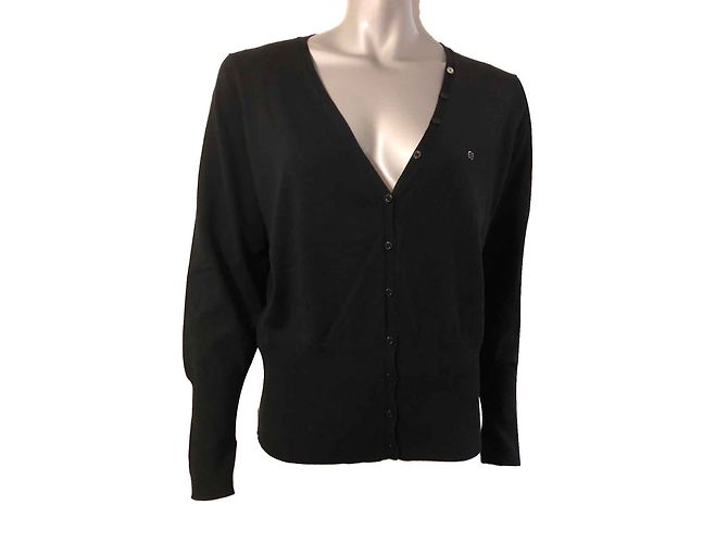 Escada Sport Strickweste aus Baumwolle Schwarz XL