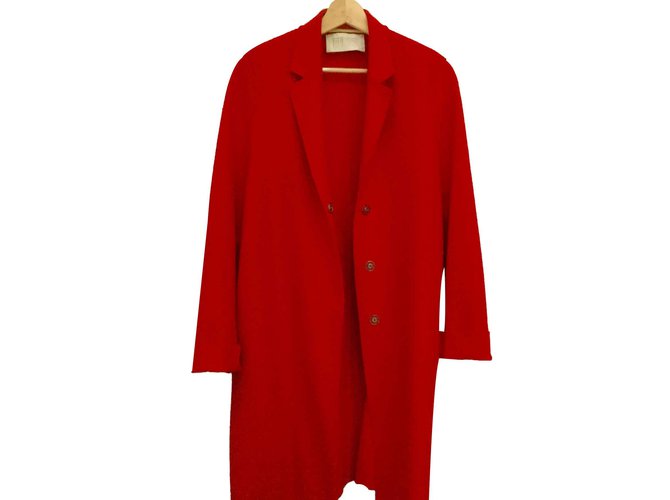 Autre Marque Coats, Outerwear Red Wool  ref.101575