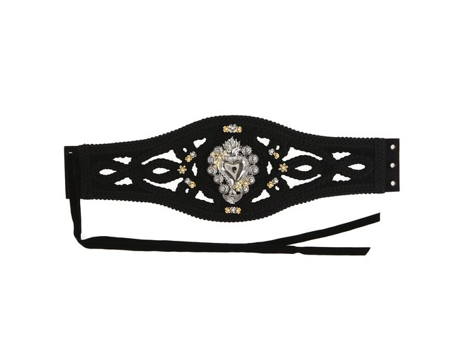 Dolce & Gabbana Cinturones Negro Cuero  ref.101642