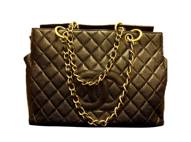 Chanel Shopping Black Leather  ref.101668