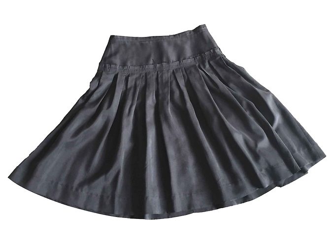 Autre Marque Falda T De Seda Gris Charcoal. 36 Gris antracita