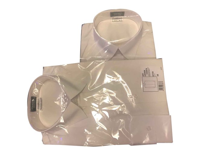 CHANEL Uniform LOT OF 2SHIRTS MEN T.38 New White Cotton ref.101690 - Joli  Closet