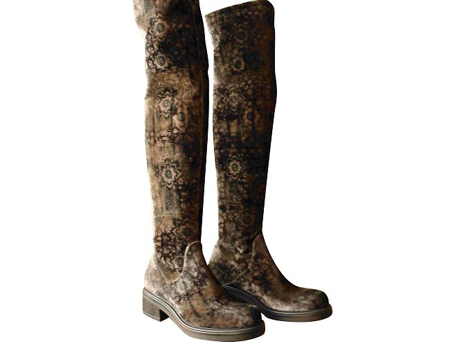 Strategia Botas altas en terciopelo elástico. Multicolor