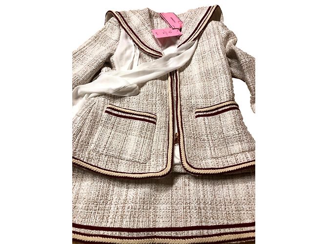 Autre Marque Traje de Falda de Algodón Eggshell Blanco roto