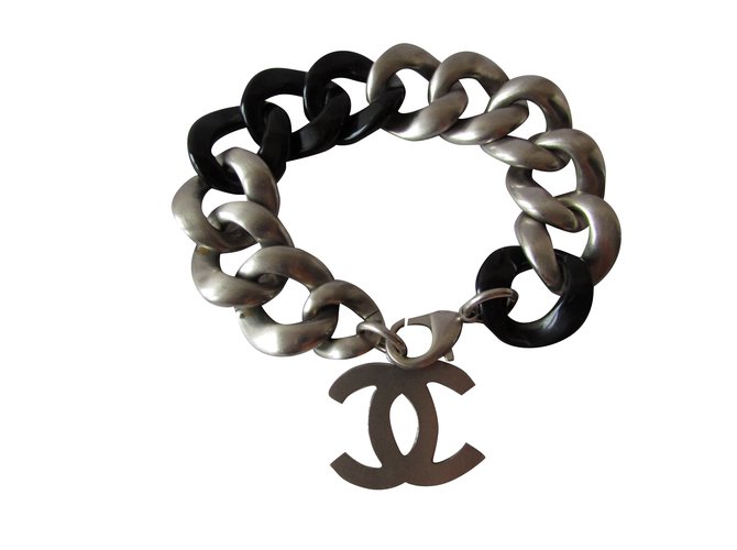 Chanel Bracelets Silvery Metal Resin  ref.101758
