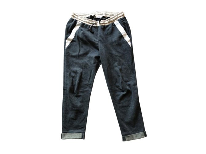 Brunello Cucinelli Pants, leggings Grey Cotton  ref.101778