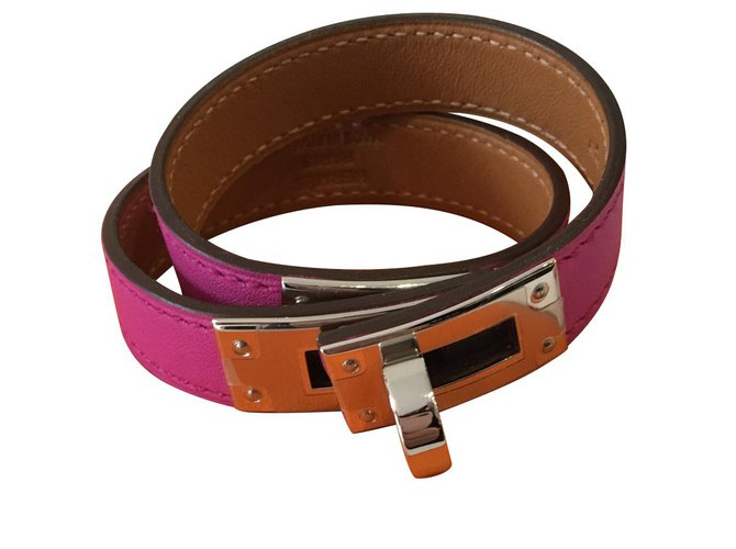 Kelly Hermès Bracciali Rosa Pelle  ref.101786