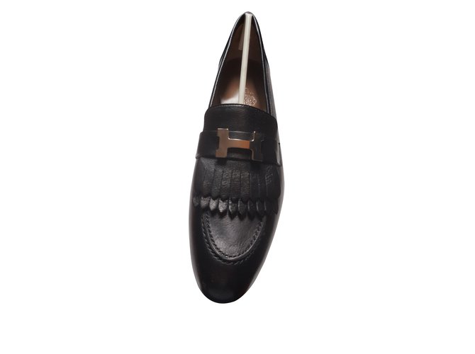 Hermès Moccasins Royal Black Leather  ref.101800