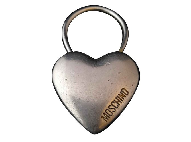Superb keychain Moschino Silvery Steel  ref.101802