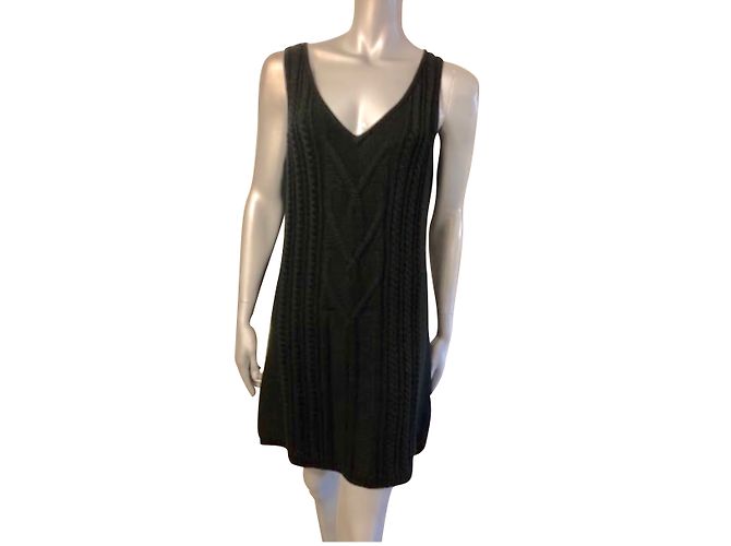 Zapa Ärmelloses schwarzes Wollkleid