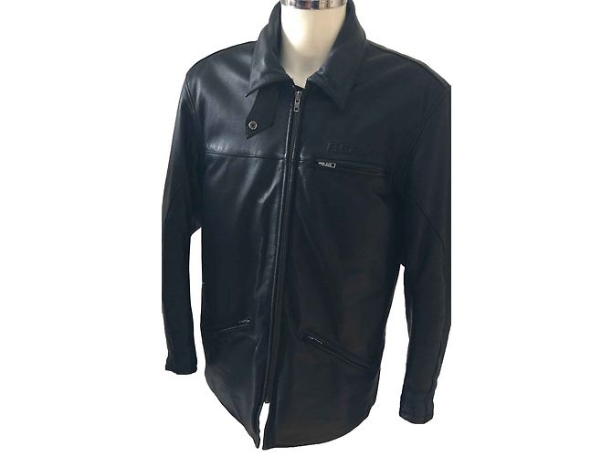 Autre Marque Schwarzer Lederblazer Jacke Gr M