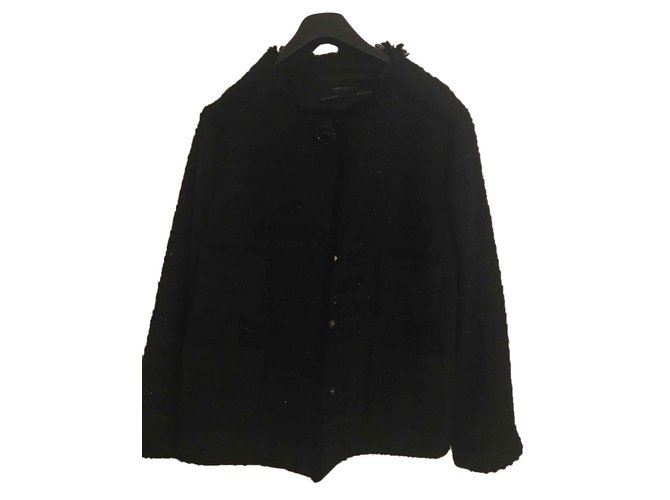 Zara tweed jacket Black  ref.101843