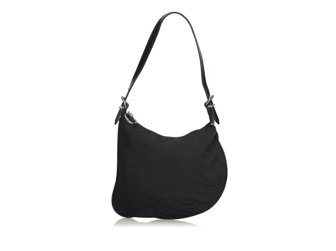 Fendi Jacquard Animal Print Oyster Bag Black Leather Cloth  ref.101919