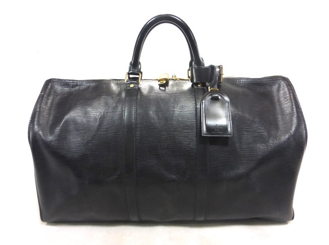 Louis Vuitton keepall 50 Cuir épi noir Black Leather  ref.101974