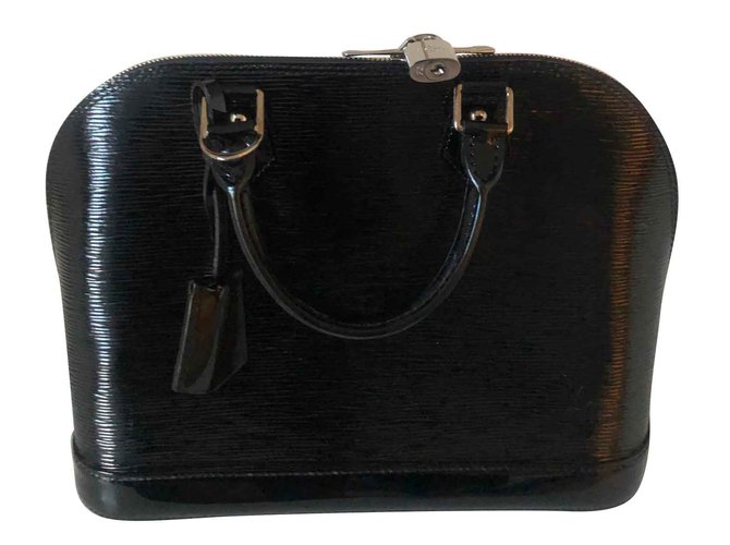 Louis Vuitton ALMA cuir verni Negro Charol  ref.101996