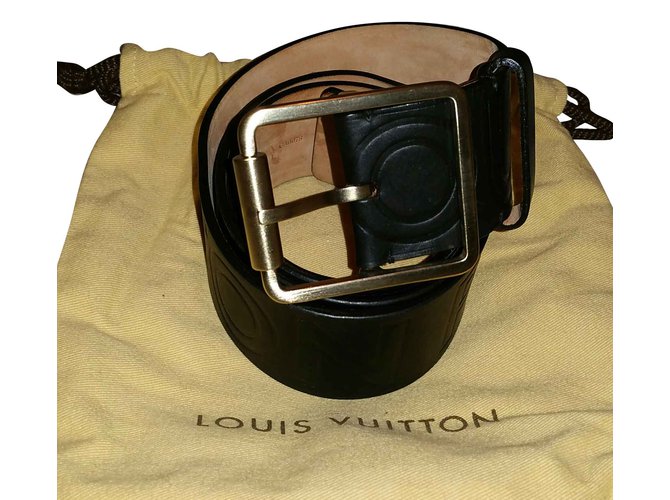 Louis Vuitton Ceintures Cuir Noir  ref.102002