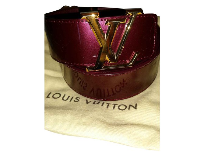 Louis Vuitton Ceintures Cuir vernis Rouge  ref.102004