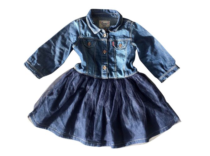 Levi S Dresses Dresses Cotton Tulle Blue Ref 1006 Joli Closet