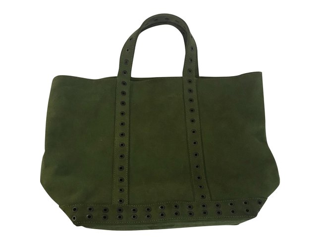 Vanessa Bruno Medium tote + Khaki Olive green Leather  ref.102047