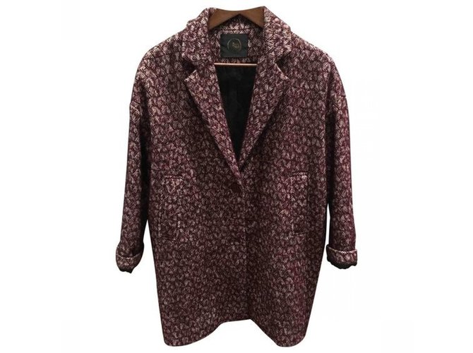 Des Petits Hauts Coats, Outerwear Prune Cotton Wool  ref.102059