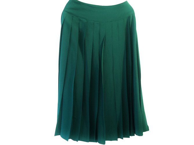 Autre Marque Skirts Dark green Silk  ref.102060