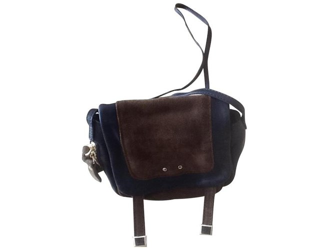 Minelli bag shoulder strap olive Khaki Leather  ref.102078