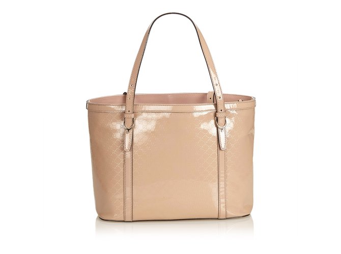 Microguccissima Patent Leather Tote Bag Pink  ref.102128